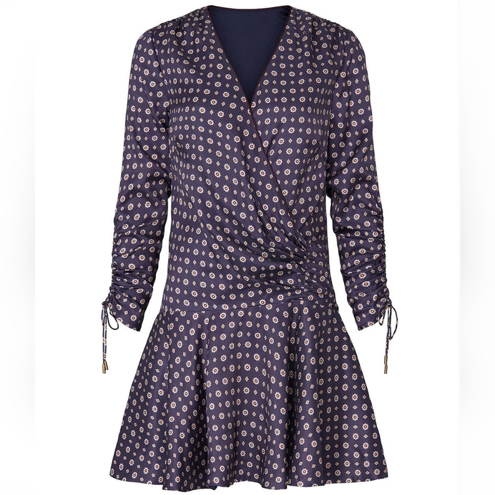EUC Jonathan Simkhai Knee-length "Scarf Print Ruffle Dress", Women's size 16